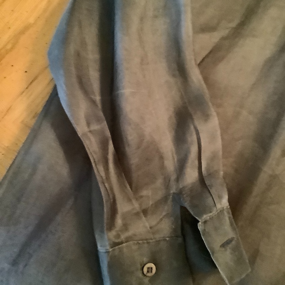 Emanuel Ungaro Silk Bronze Sheer Overblouse. Sz 18 - Picture 4 of 5